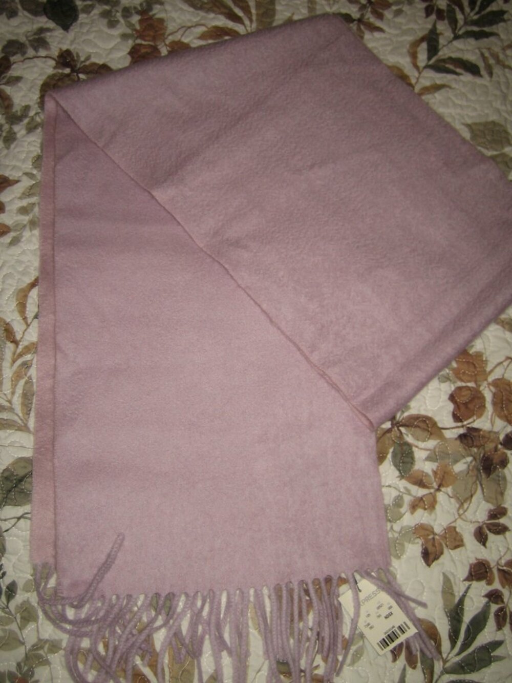 Cashmere Lavender Scarf/Muffler. 10" X 72" Fringe.